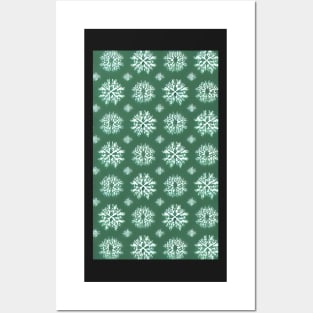 snowflakes pattern Posters and Art